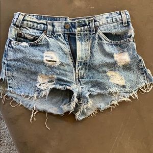 Levi’s High Waisted Distressed Shorts